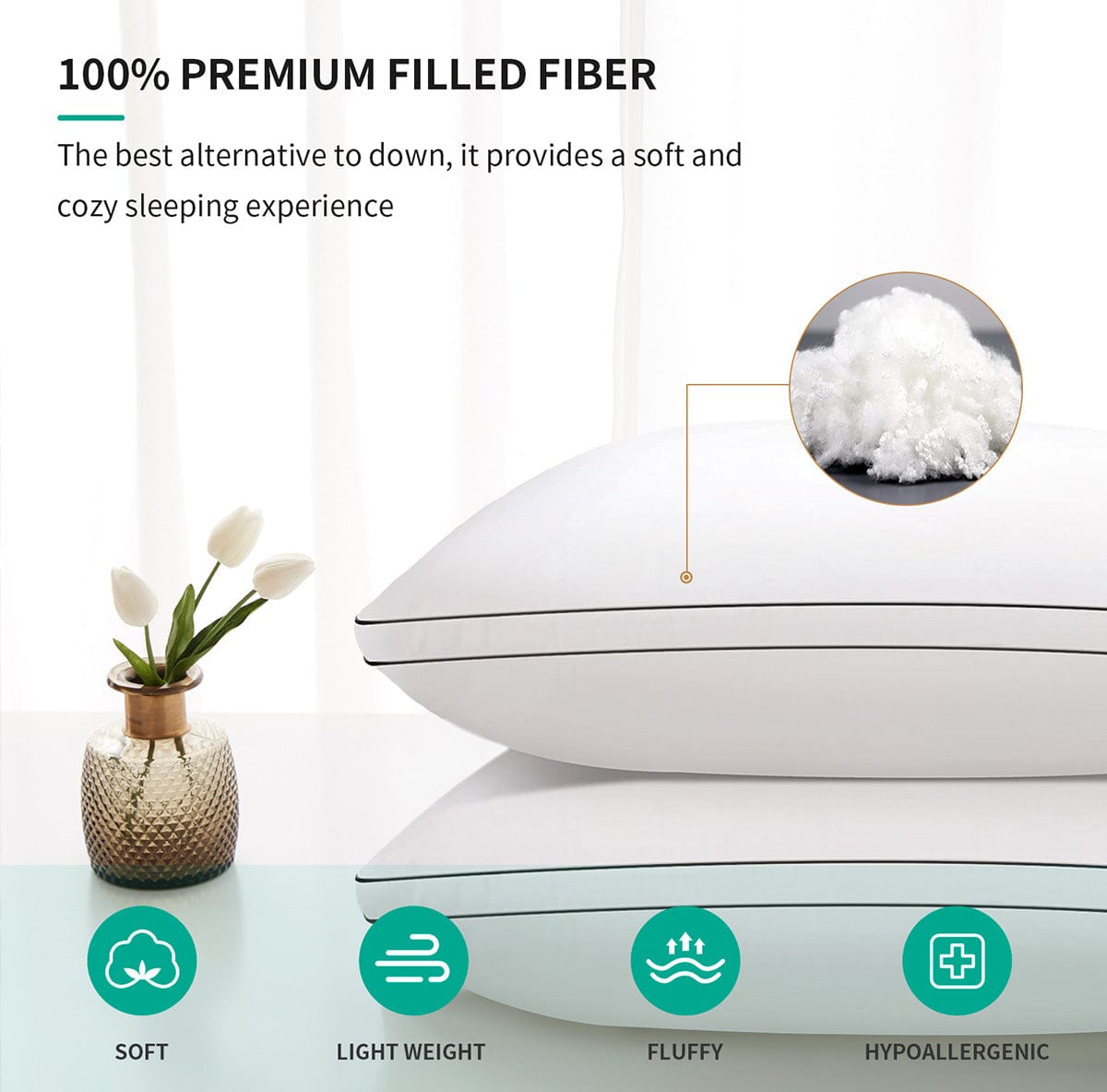 Double Piping Pillow