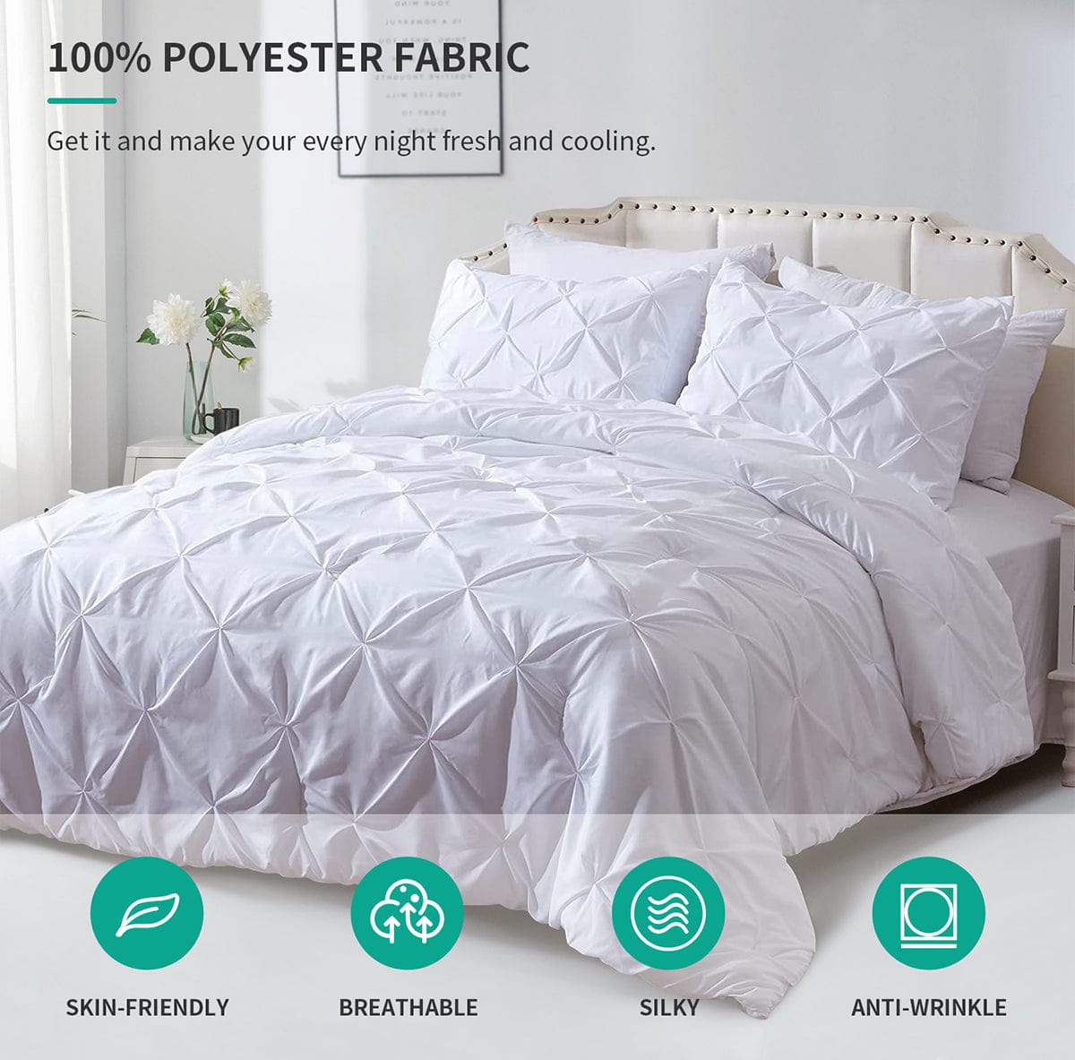 Pinch Pleat Microfiber Comforter