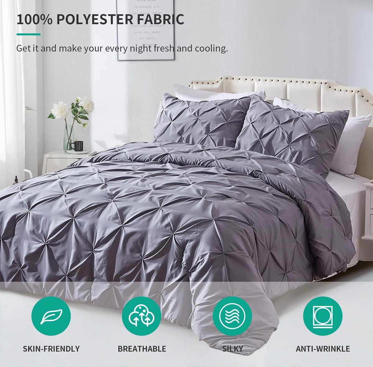 Pinch Pleat  Comforter Set